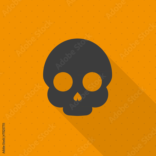 Minimal Halloween background. Skull. Flat design