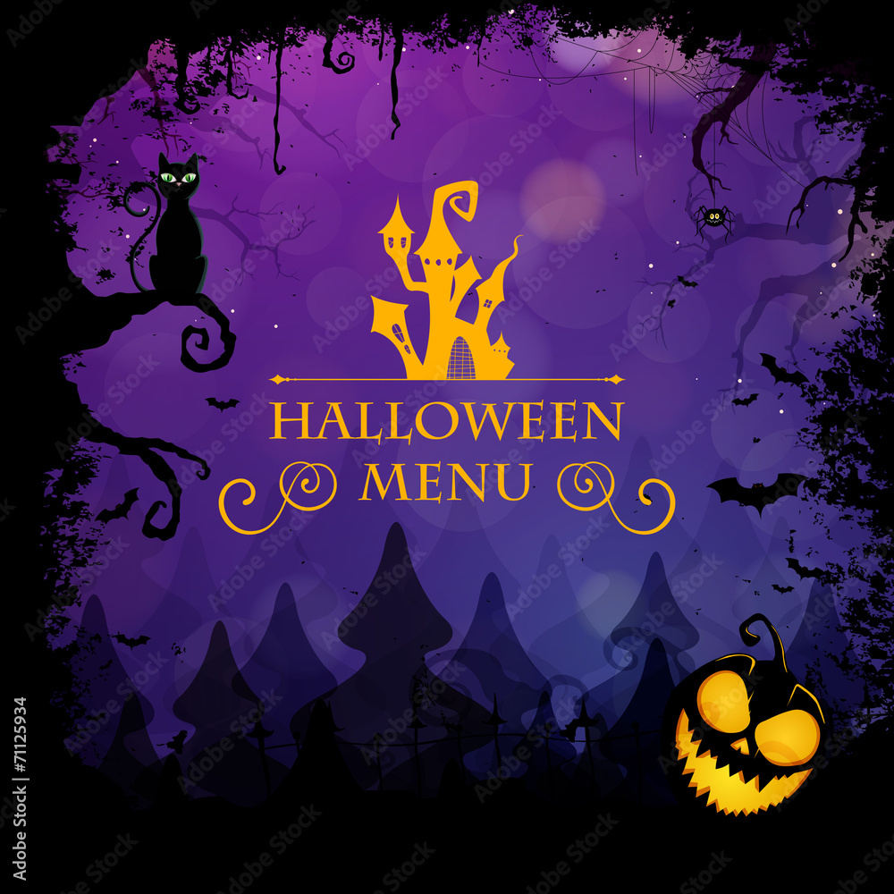 Vector Illustration of a Halloween Design - obrazy, fototapety, plakaty 