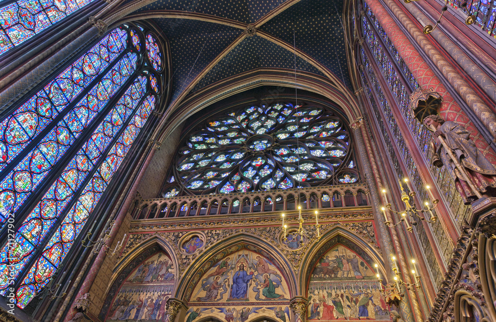 Interior of the Sainte Chapelle, Paris, France 