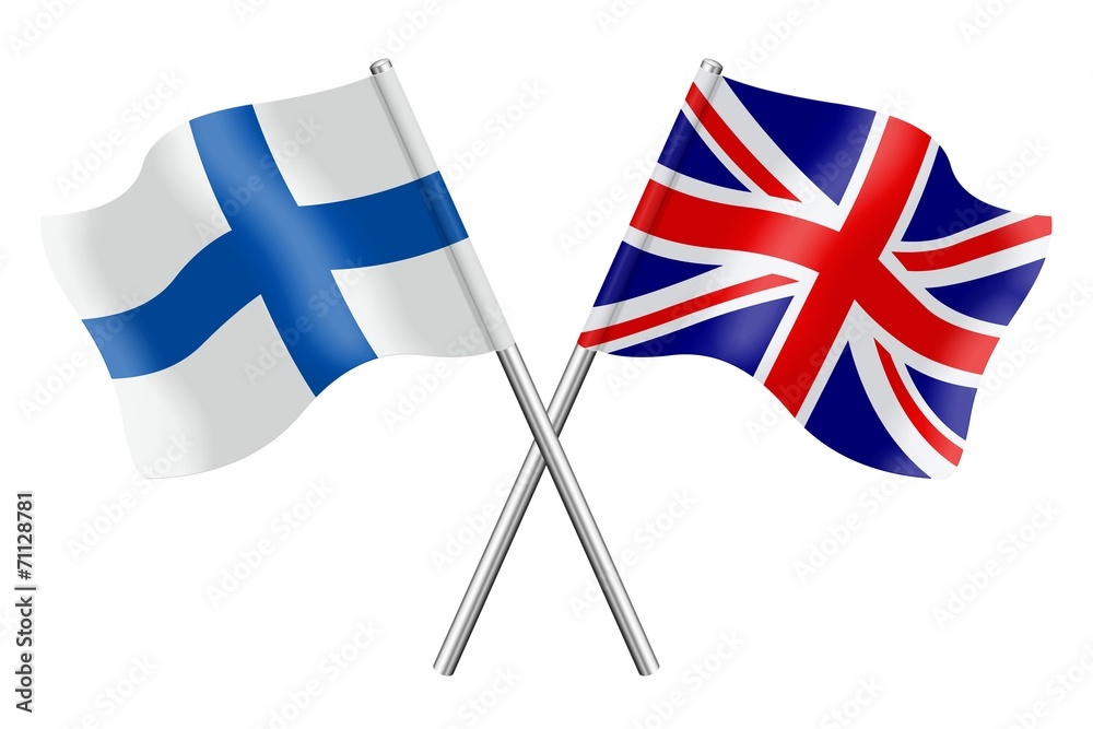 Flags: Finland and United kingdom