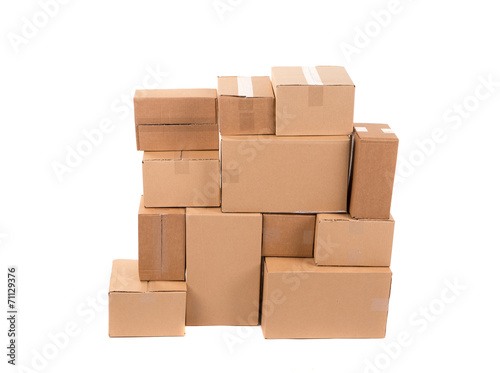 Stack of empty closed boxes.