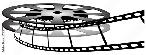Film reel isolated on white photo-realistic vector illustration