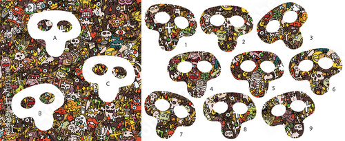 Halloween Match pieces, visual game. Solution in hidden layer!