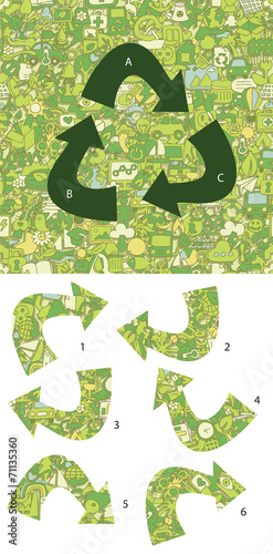 Ecology Match pieces, visual game. Solution in hidden layer!