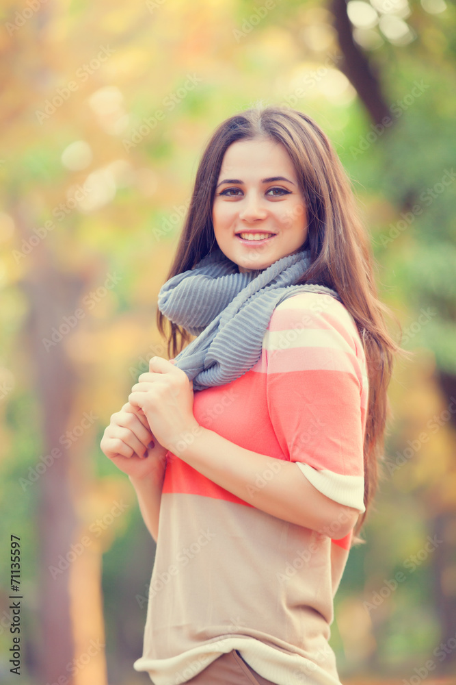 Beautiful brunette girl in the park. Beautiful brunette girl in the park.
