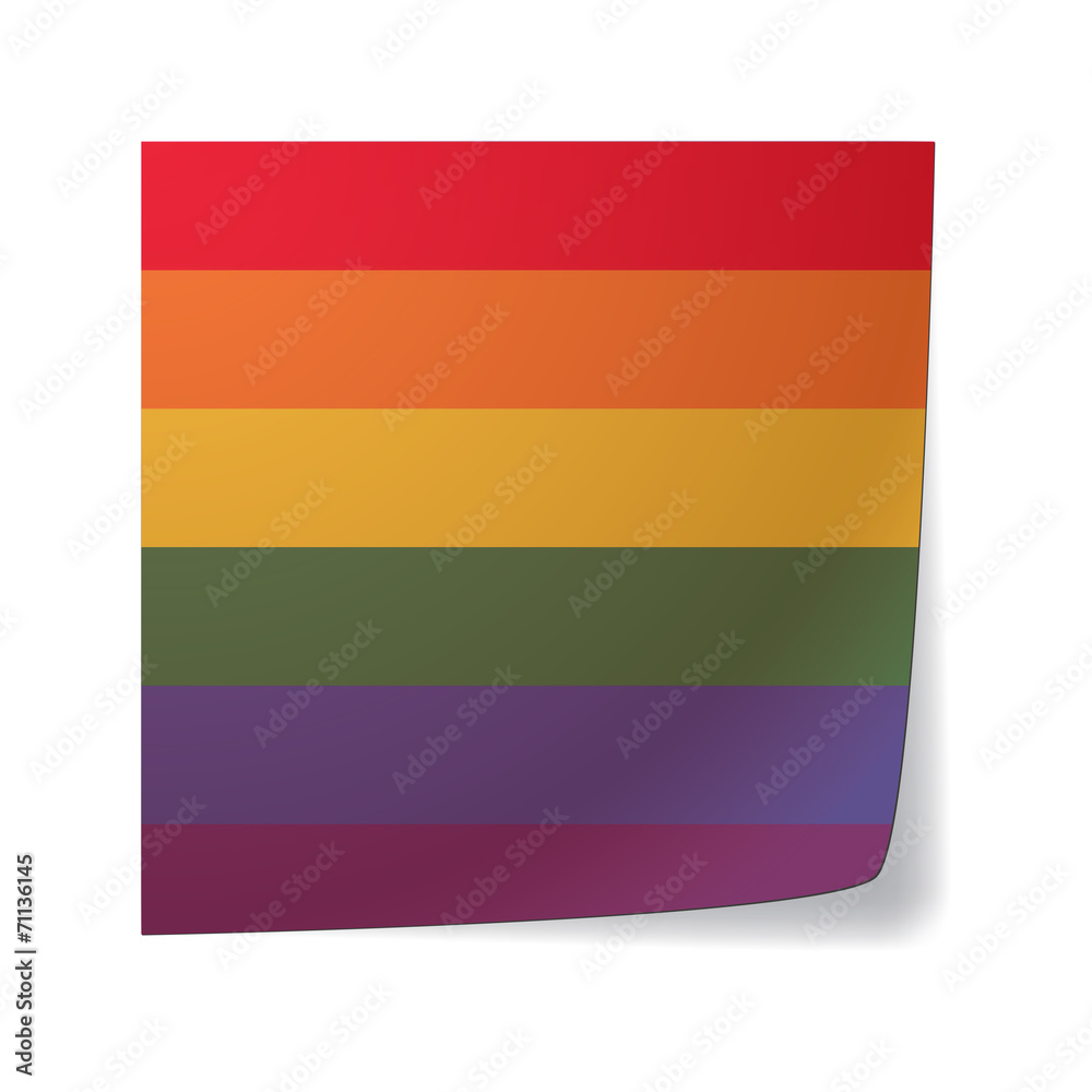 sticky note with a gay pride flag sticky note with a gay pride flag