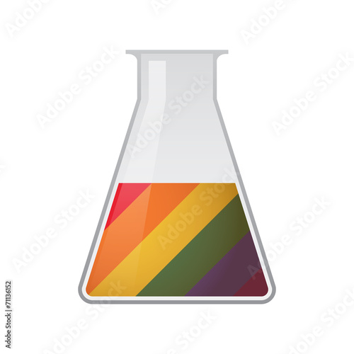 Chemical test tube with a gay pride flag