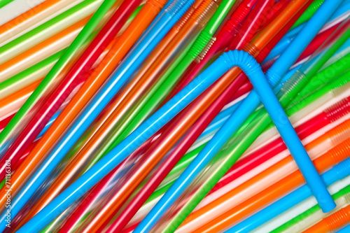 Colorful drinking straws  Shallow focus