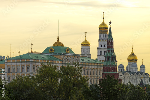 Grand Kremlin palace bell tower, tower and archangel cathedral a