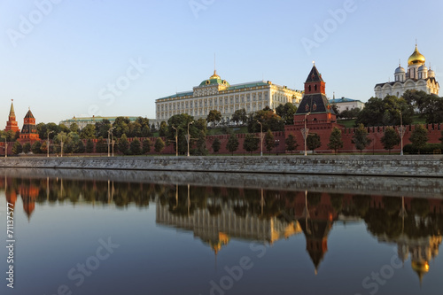 Moscow Kremlin reflected in river
