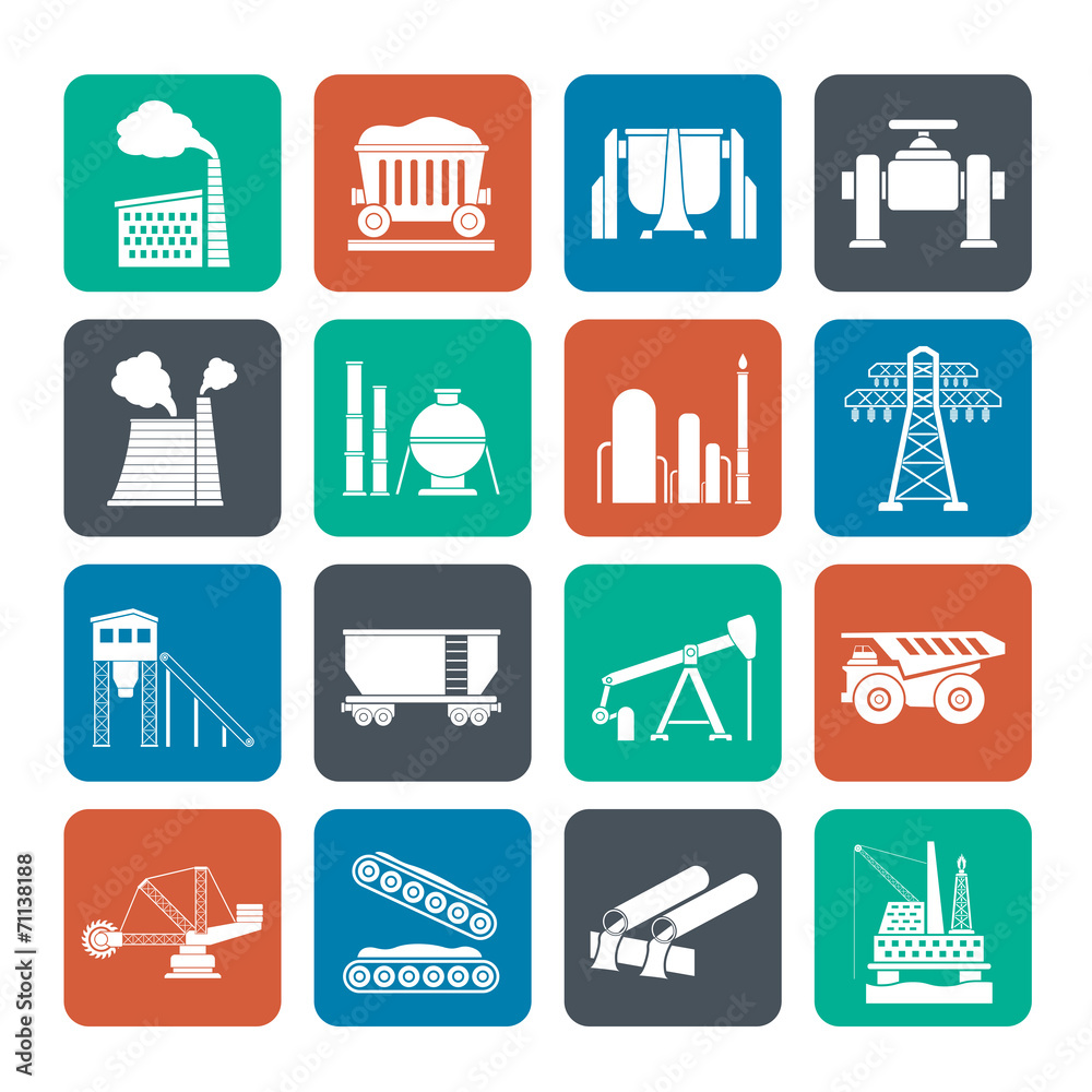 Silhouette Heavy industry icons