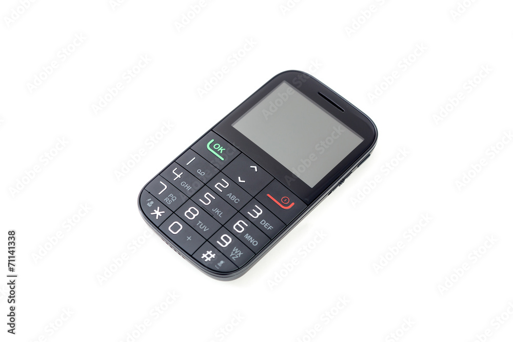 mobile phone with keypad on white background mobile phone with keypad on white background