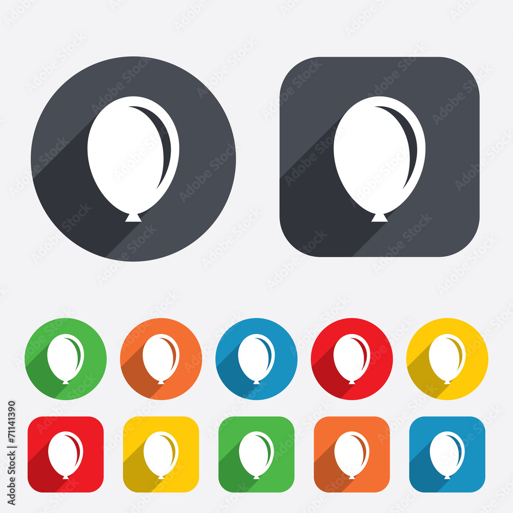 Balloon sign icon. Birthday air balloon. Balloon sign icon. Birthday air balloon.