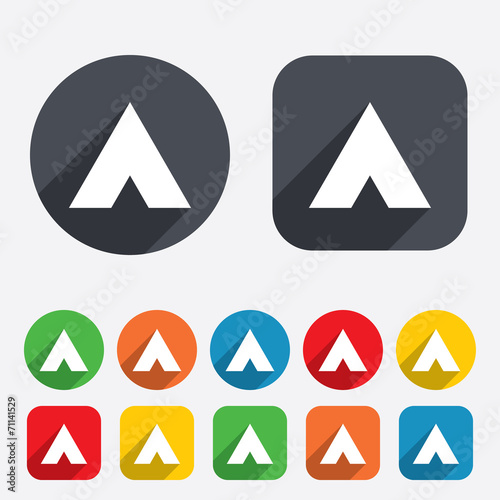 Free Download Tourist tent sign icon. Camping symbol. - GFXLoad