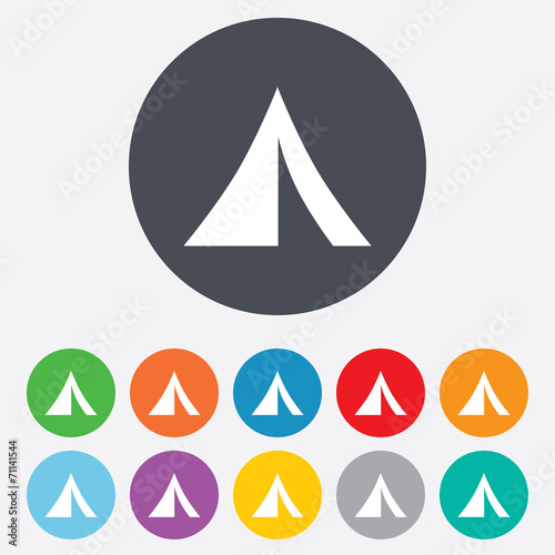 Tourist tent sign icon. Camping symbol.