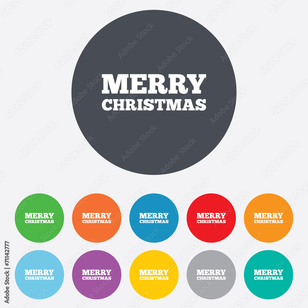 Merry christmas text sign icon. Present symbol.