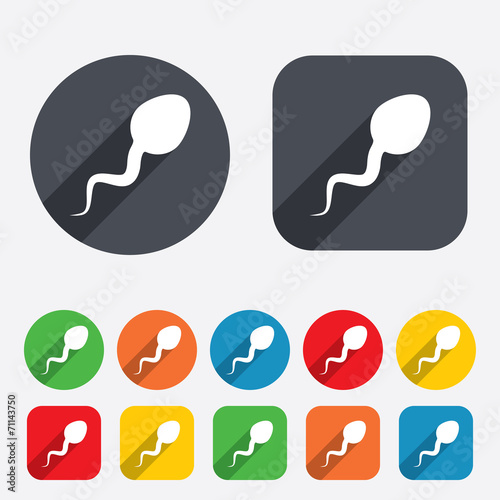 Sperm sign icon. Fertilization symbol.