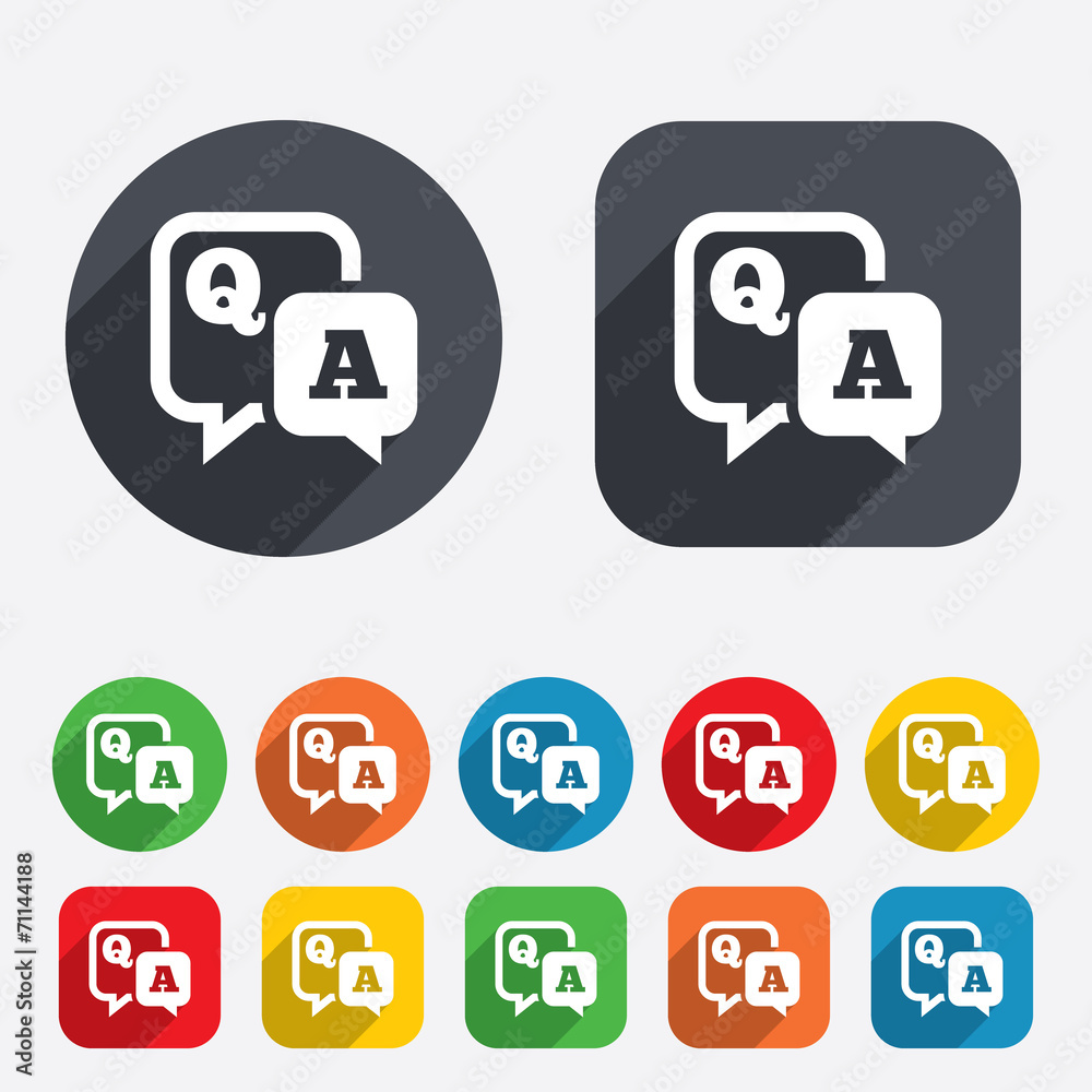 Question answer sign icon. Q&A symbol. Question answer sign icon. Q&A symbol.