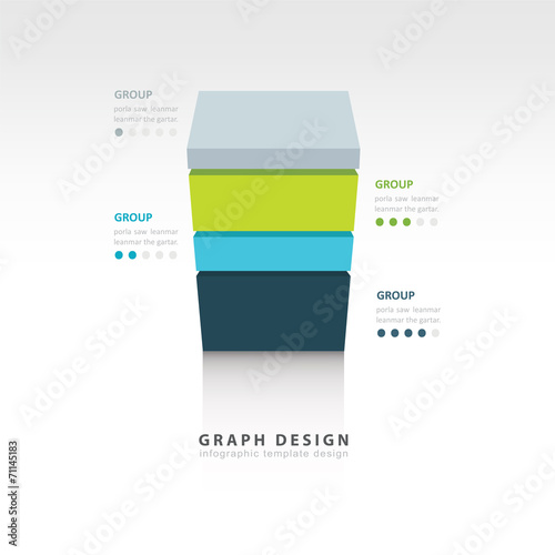 3d cube Vector template for infographic 4 color