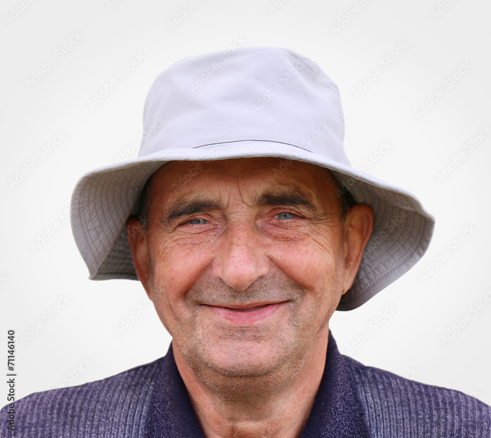 Closeup portrait of a happy aged man Closeup portrait of a happy aged man