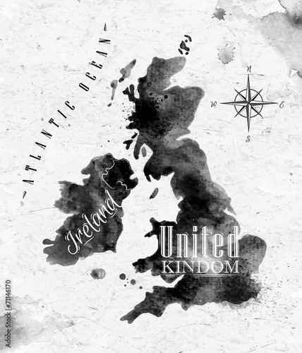 Ink United kingdom and Scotland map
