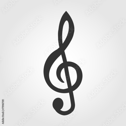 treble clef icon, flat design