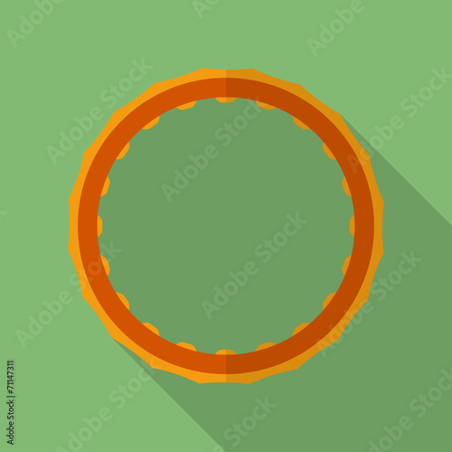 Sport hula hoop icon. Modern Flat style with a long shadow