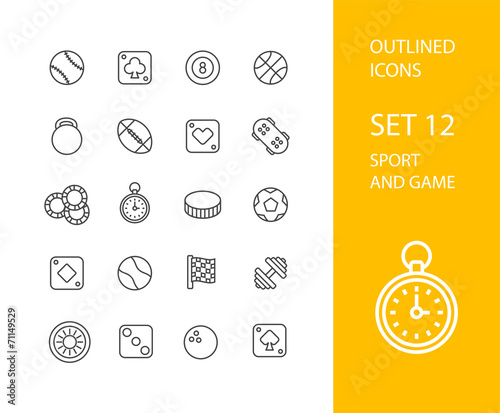 Outline icons thin flat design, modern line stroke style photo