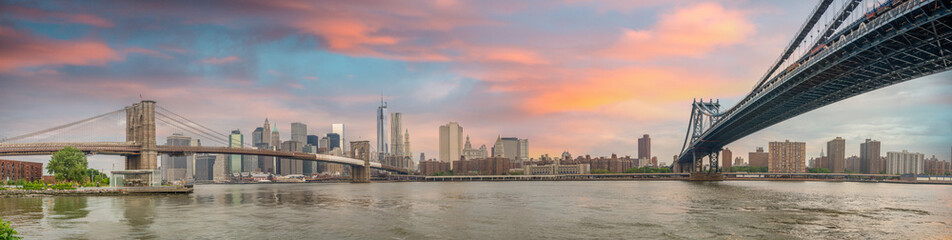 Fototapete New York Panorama von Brooklyn und Manhattan  © jovannig