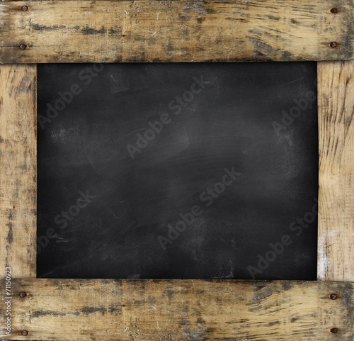 Blackboard or chalkboard in wooden frame