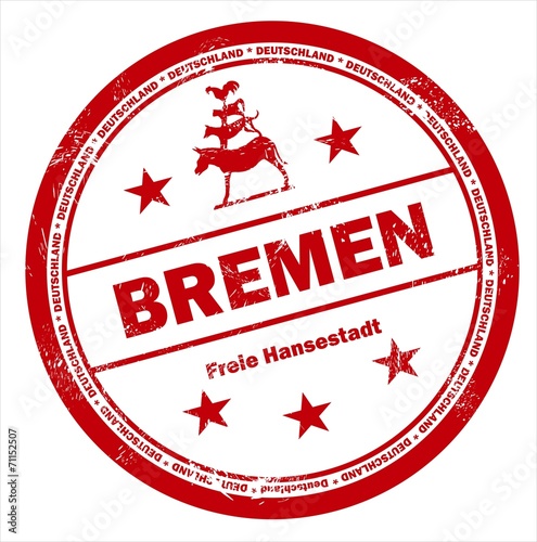 Bremen Deutschland Stempel Stamp rot Stadtmusikanten
