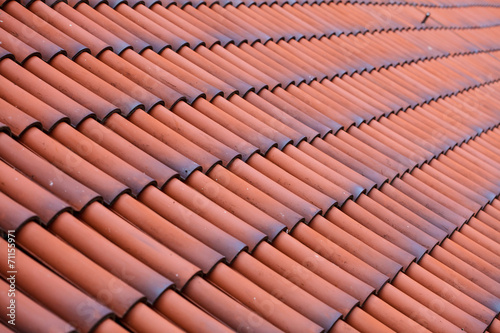 Red tiles roof texture architecture background