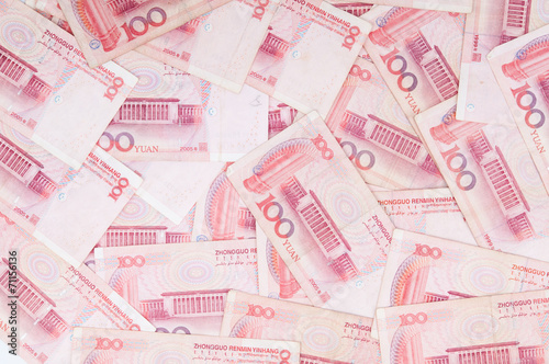 100 Yuan, Chinese money yuan banknote close-up