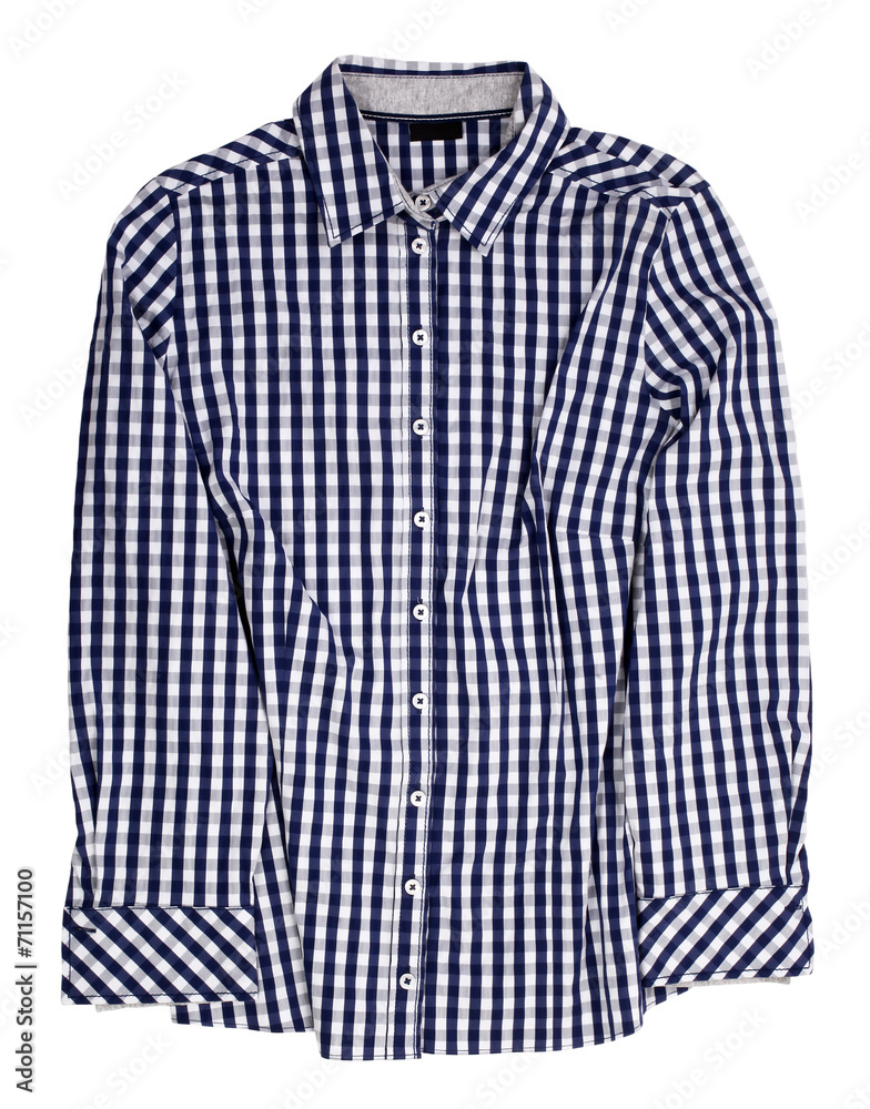 Blue white cotton plaid shirt Blue white cotton plaid shirt