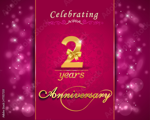 2 year anniversary card sparkles, 2nd anniversary