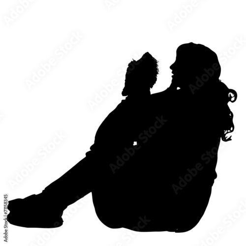 Vector silhouette of woman.