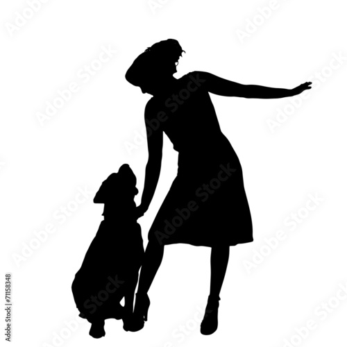 Vector silhouette of woman.
