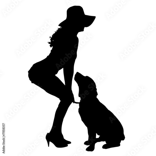 Vector silhouette of woman.