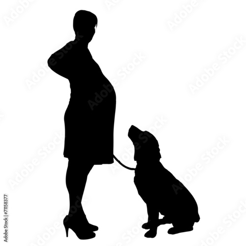 Vector silhouette of woman.