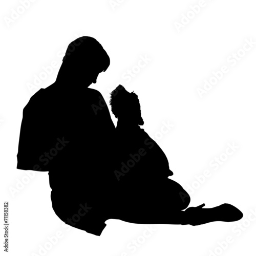 Vector silhouette of woman.