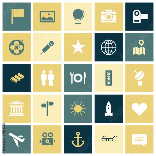 Flat design icons for travel and leisure
