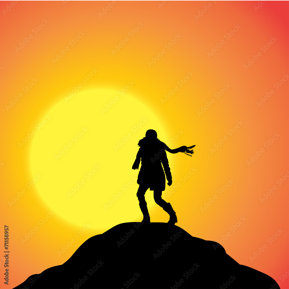 Vector silhouette of woman.