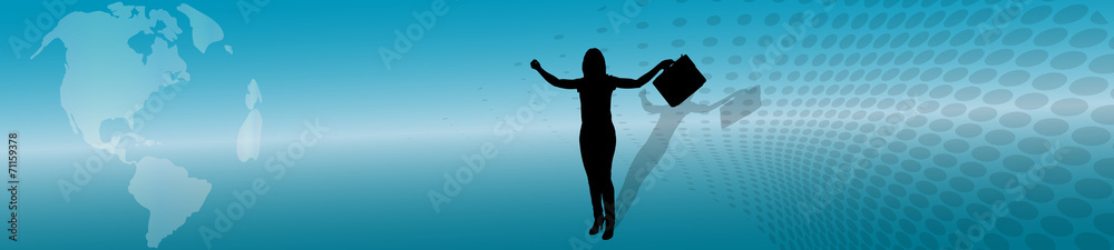 Naklejka premium Vector silhouette of businesswoman.