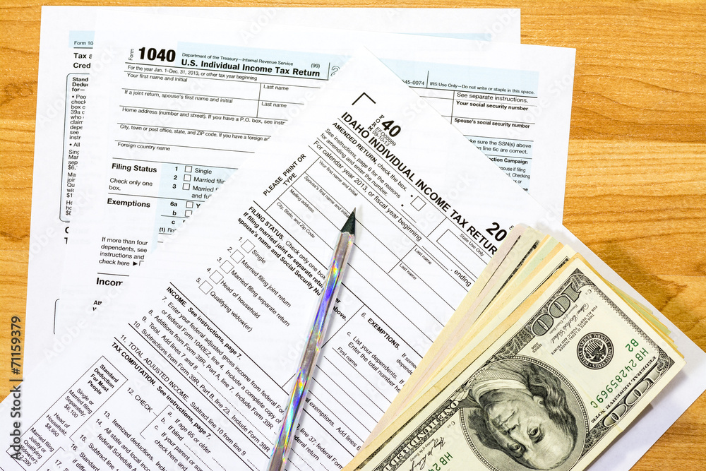 Tax forms for the state of Idaho and money Tax forms for the state of Idaho and money