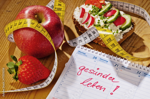 Billede på lærred Guter Vorsatz zur Gesunden Ernährung