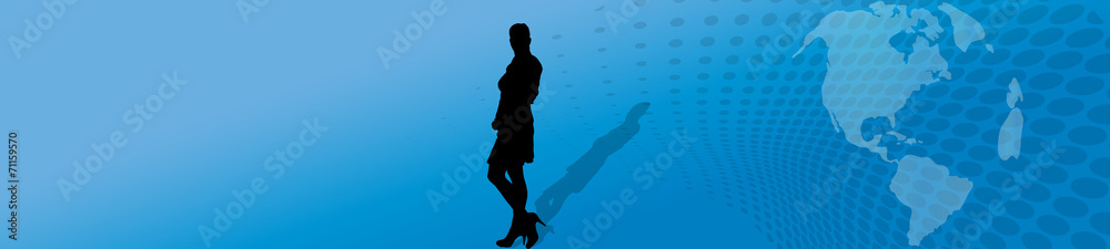 Vector silhouette of woman.