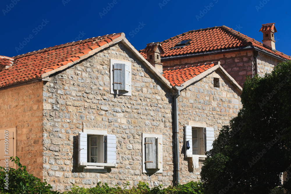 Old houses in Budva, Montenegro Old houses in Budva, Montenegro