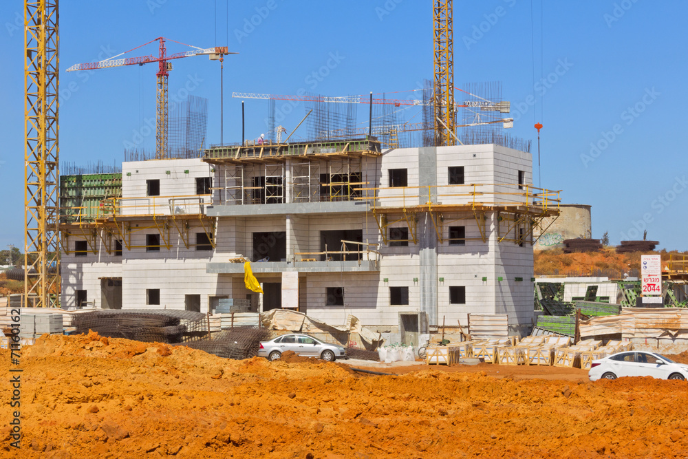 Construction of a residential area. Construction of a residential area.