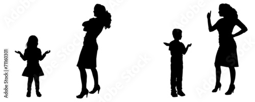 Vector silhouette of family.