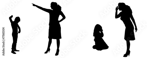 Vector silhouette of family.